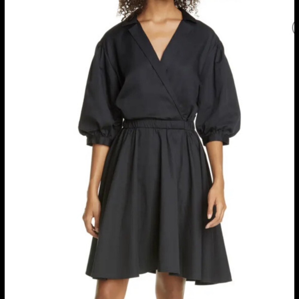 Club Monaco Black Long Sleeve Cotton Dress